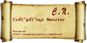 Czégényi Nesztor névjegykártya